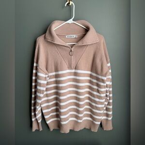 Striped Half-Zip Sweater
